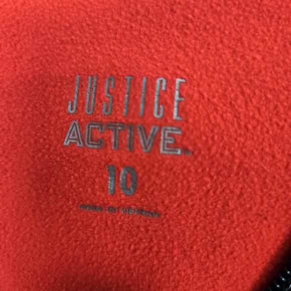 Justice active hooded zip up jacket hot pink softball - Picture 2 of 3